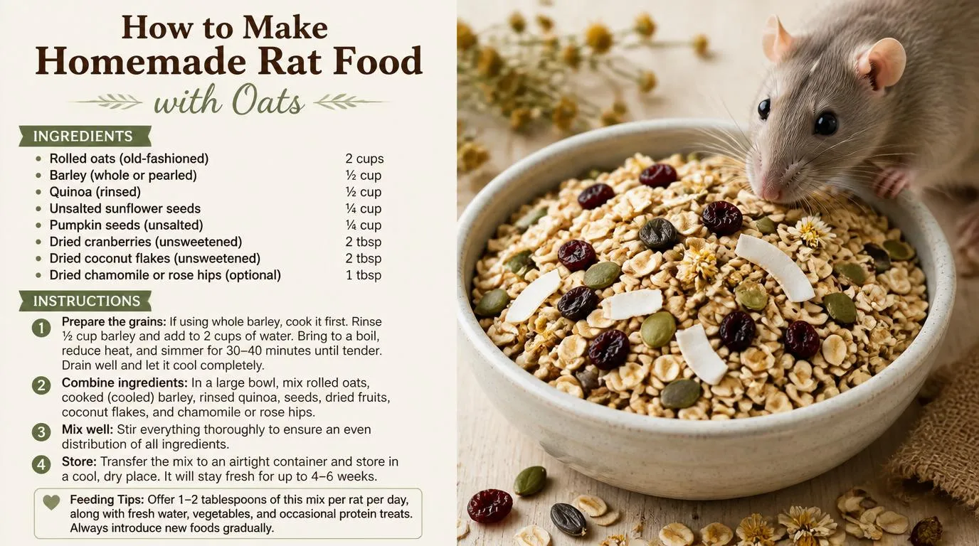 Homemade rat food with oats